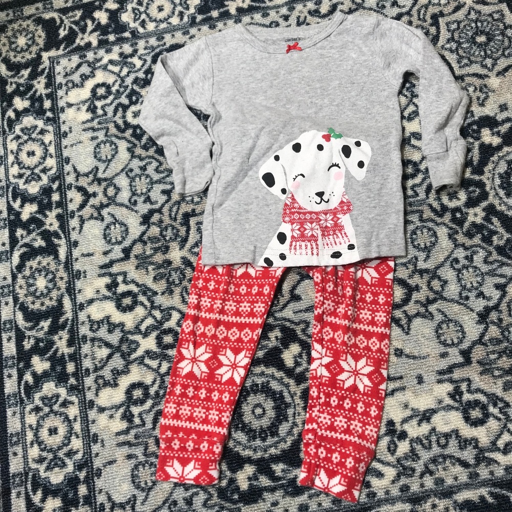 Carter's dalmatian 12M Christmas PJ's